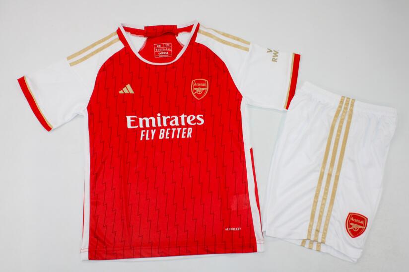 Arsenal 23/24 Kids Home Soccer Jersey And Shorts