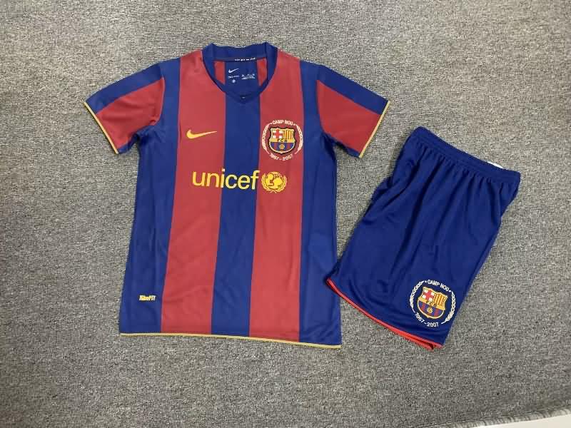 Barcelona 2007/08 Kids Home Soccer Jersey And Shorts