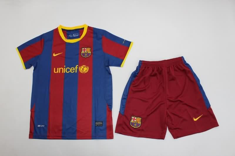 Barcelona 2010/11 Kids Home Soccer Jersey And Shorts