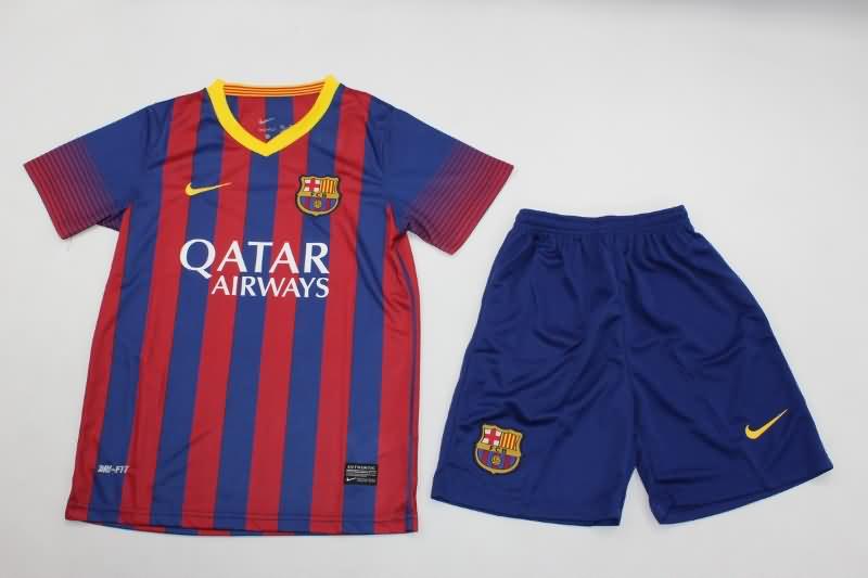 Barcelona 2013/14 Kids Home Soccer Jersey And Shorts