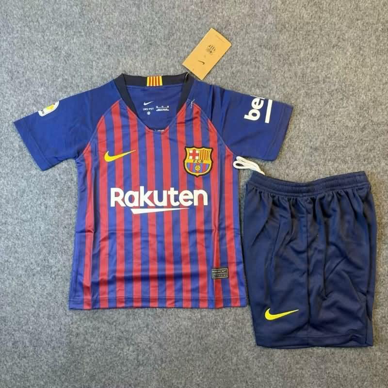 Barcelona 2018/19 Kids Home Soccer Jersey And Shorts