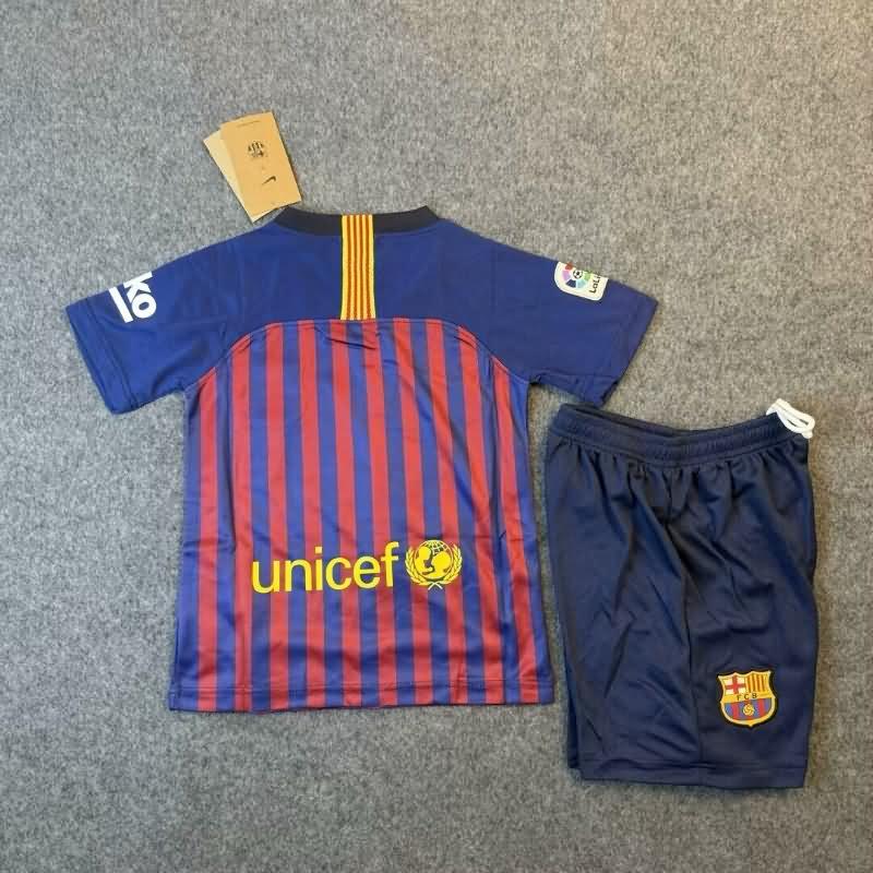 Barcelona 2018/19 Kids Home Soccer Jersey And Shorts