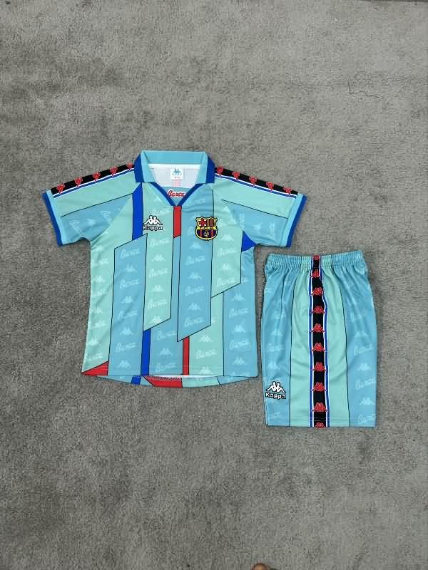 Barcelona 1996/97 Kids Away Soccer Jersey And Shorts