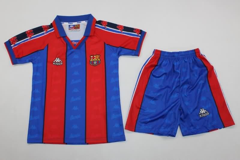 Barcelona 1996/97 Kids Home Soccer Jersey And Shorts