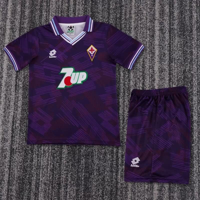 Fiorentina 1992/93 Kids Home Soccer Jersey And Shorts