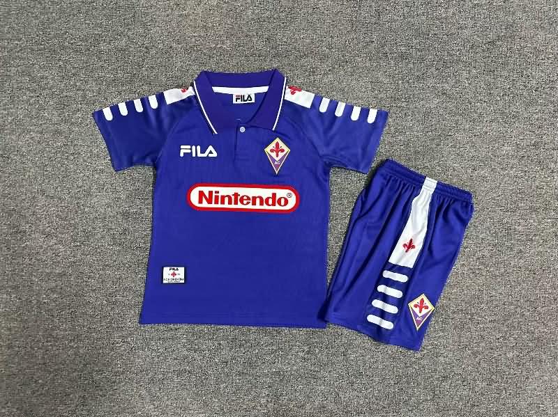 Fiorentina 1998/99 Kids Home Soccer Jersey And Shorts