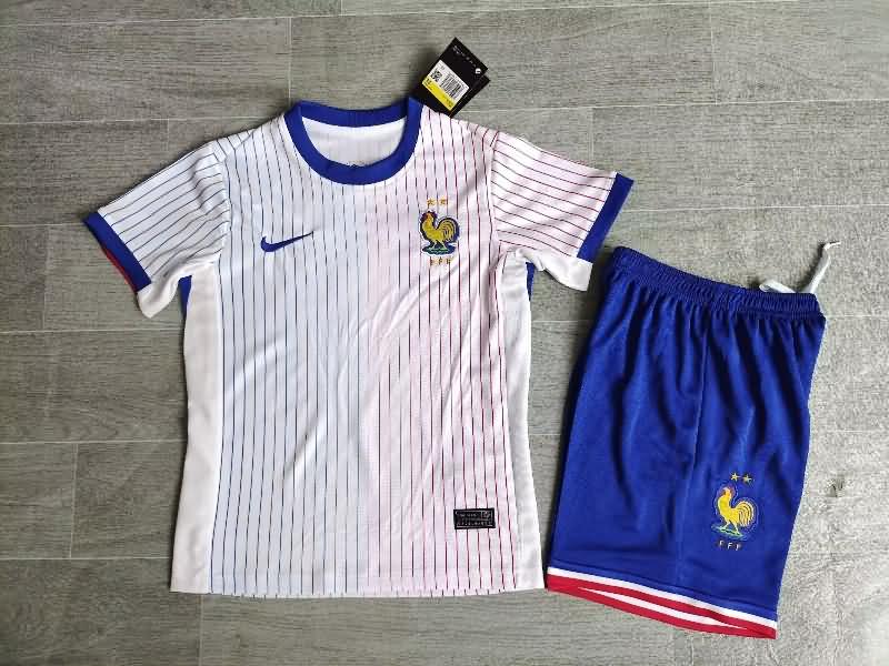 France 2023/24 Kids Away Soccer Jersey And Shorts