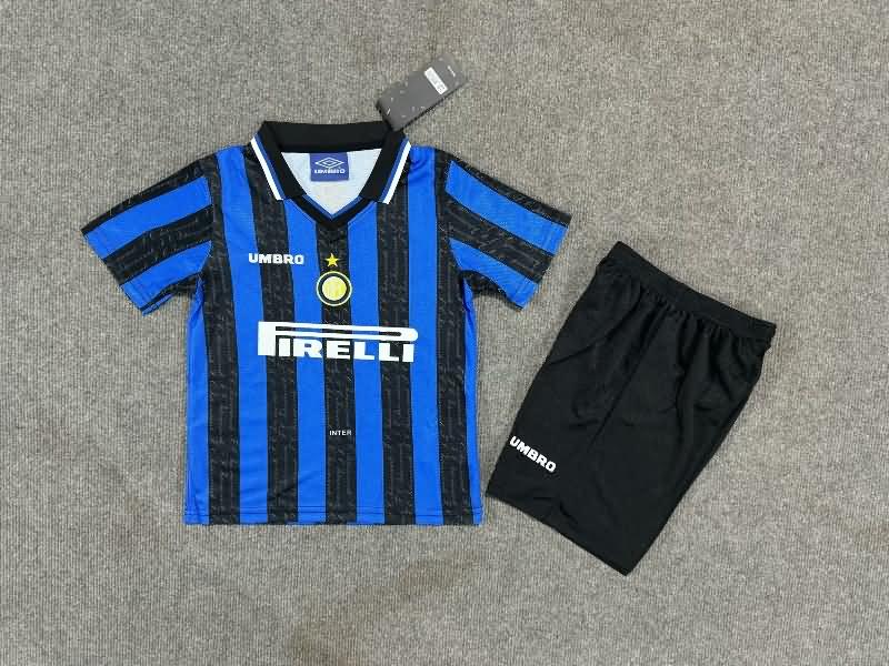 Inter Milan 1997/98 Kids Home Soccer Jersey And Shorts