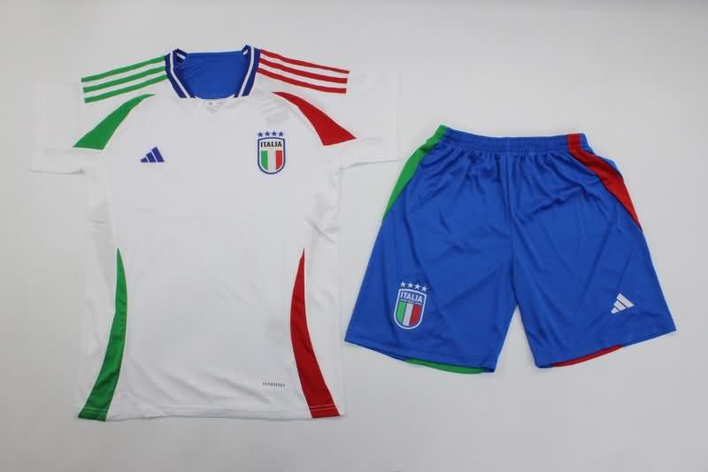 Italy 2023/24 Kids Away Soccer Jersey And Shorts
