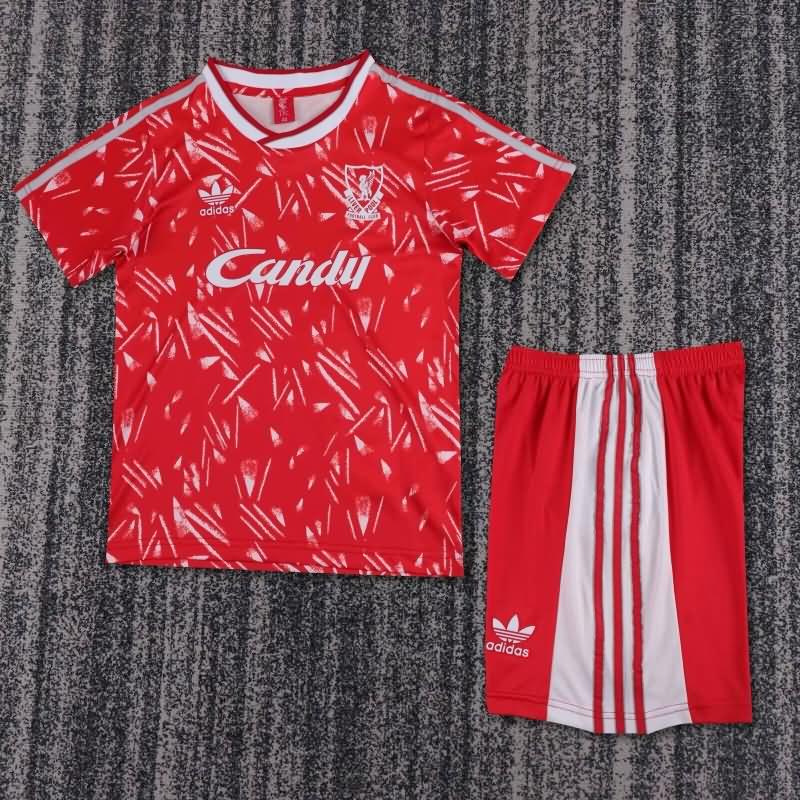 Liverpool 1989/91 Kids Home Soccer Jersey And Shorts