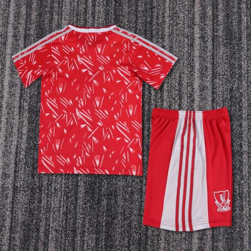 Liverpool 1989/91 Kids Home Soccer Jersey And Shorts