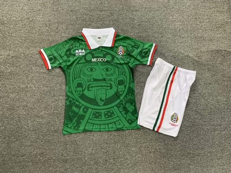 Mexico 1998 Kids Home Soccer Jersey And Shorts