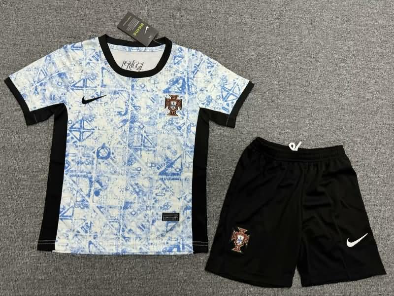 Portugal 2023/24 Kids Away Soccer Jersey And Shorts
