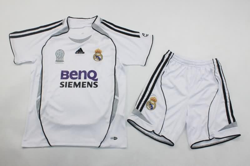 Real Madrid 06/07 Kids Home Soccer Jersey And Shorts
