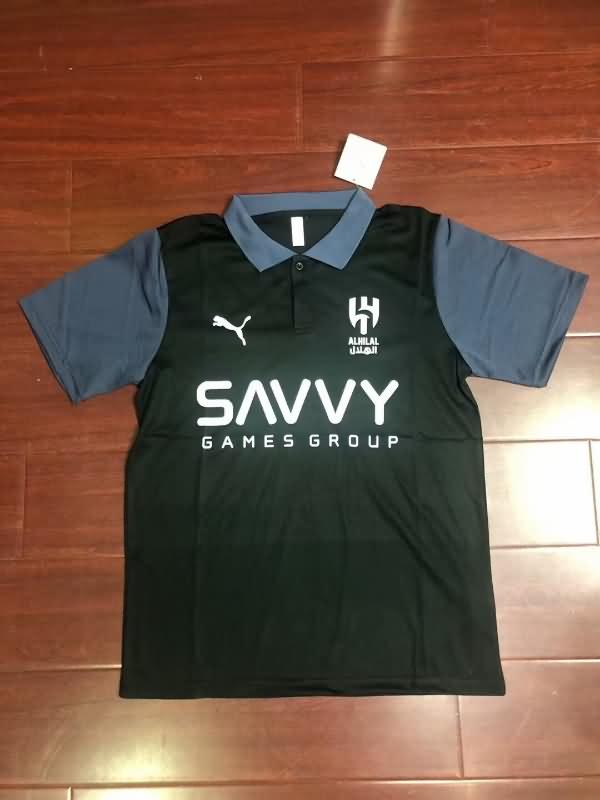AAA(Thailand) Al Hilal 23/24 Black Polo Soccer T-Shirt