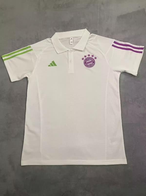 AAA(Thailand) Bayern Munich 23/24 White Polo Soccer T-Shirt