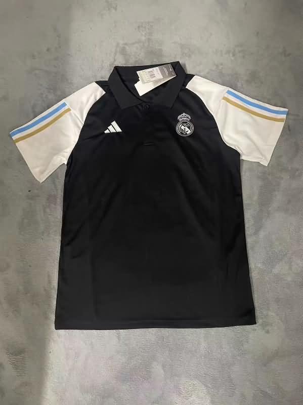 AAA(Thailand) Real Madrid 23/24 Black Polo Soccer T-Shirt