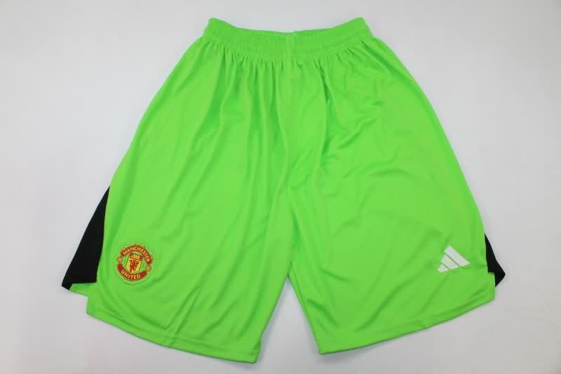 AAA(Thailand) Manchester United 23/24 Goalkeeper Green Soccer Shorts