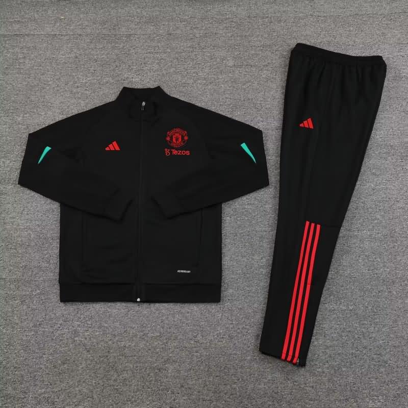AAA(Thailand) Manchester United 23/24 Black Soccer Tracksuit