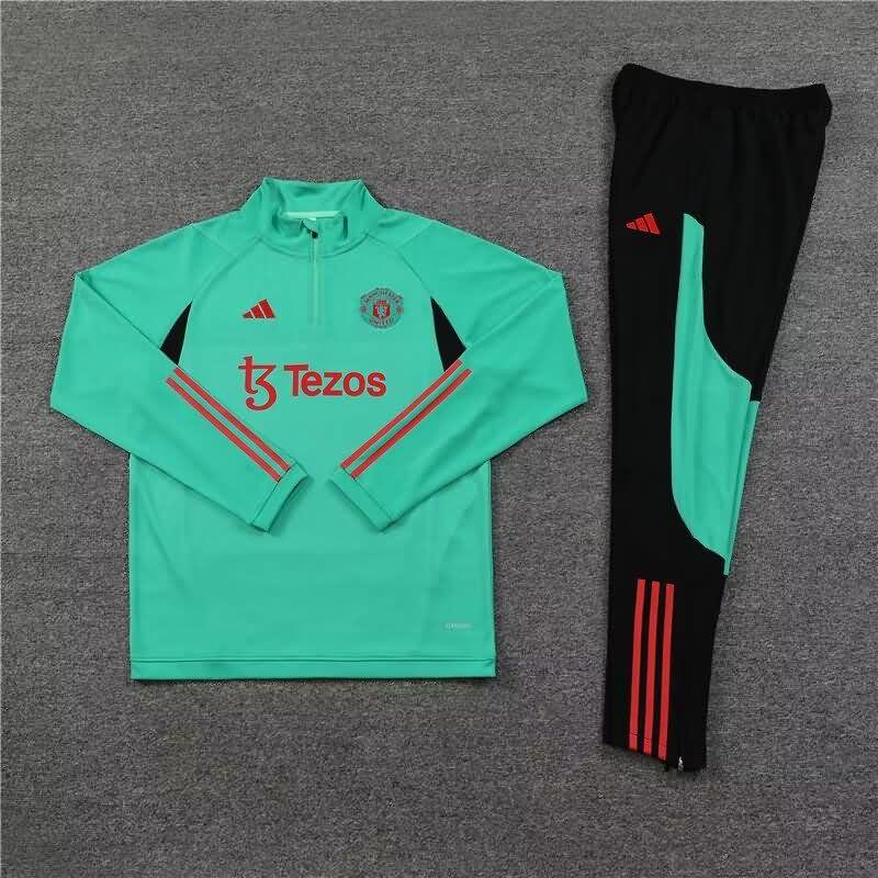 AAA(Thailand) Manchester United 23/24 Green Soccer Tracksuit