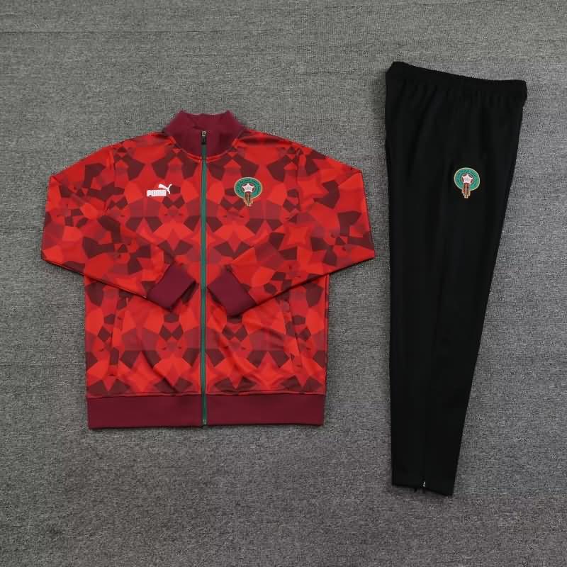 AAA(Thailand) Morocco 2023/24 Red Soccer Tracksuit