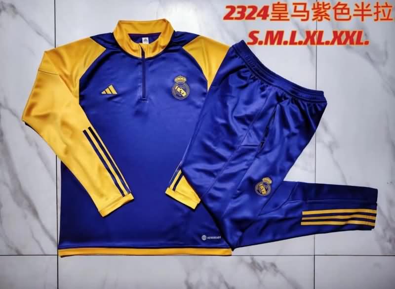 AAA(Thailand) Real Madrid 23/24 Blue Soccer Tracksuit 02