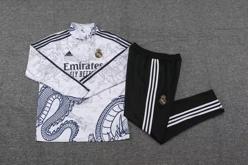 AAA(Thailand) Real Madrid 23/24 White Soccer Tracksuit 05