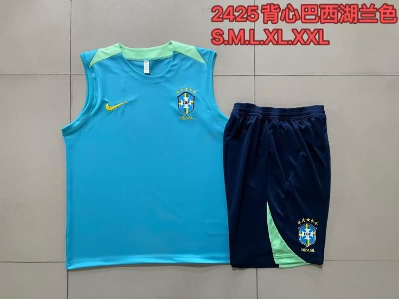 AAA(Thailand) Brazil 2024 Light Blue Soccer Training Sets 02