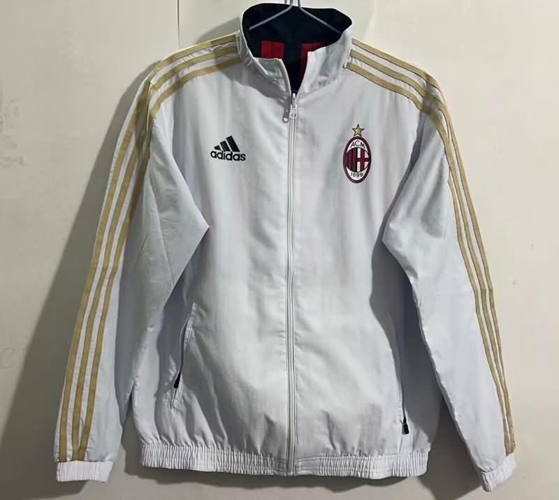 AAA(Thailand) AC Milan 23/24 Red White Reversible Soccer Windbreaker