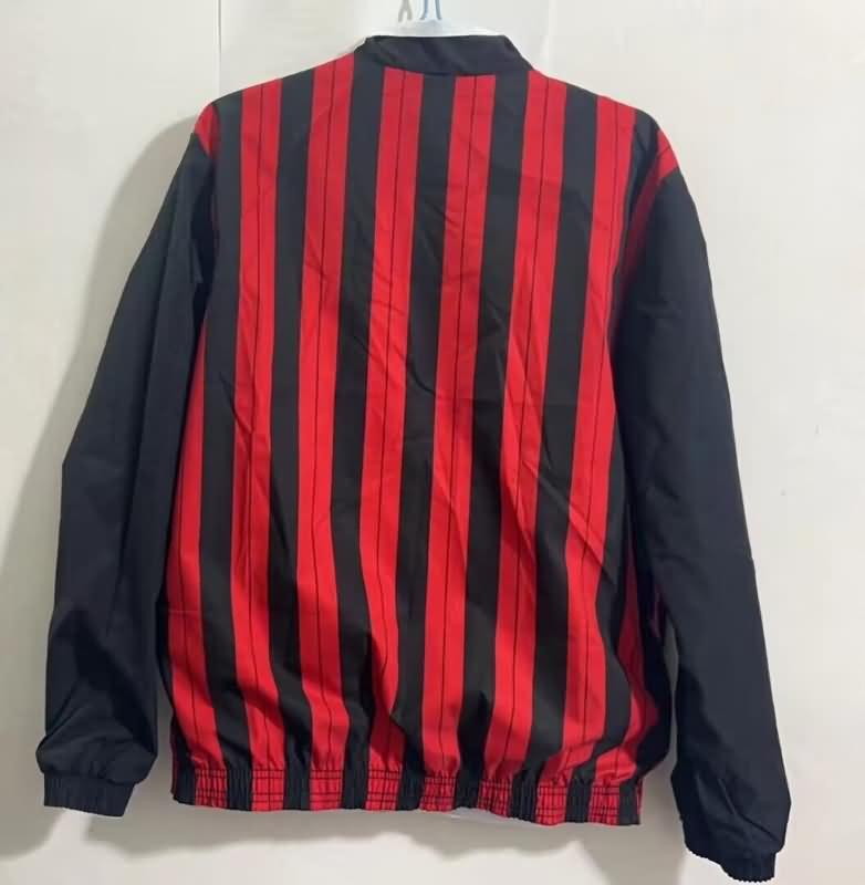 AAA(Thailand) AC Milan 23/24 Red White Reversible Soccer Windbreaker