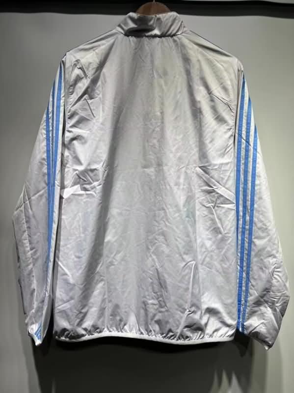 AAA(Thailand) Argentina 2024 White Blue Reversible Soccer Windbreaker