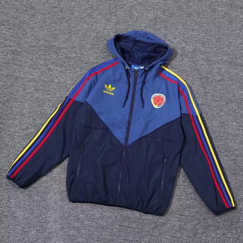 AAA(Thailand) Colombia 2024 Dark Blue Soccer Windbreaker