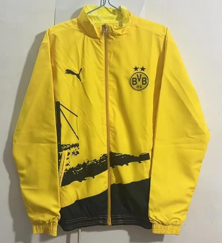 AAA(Thailand) Dortmund 23/24 Yellow Reversible Soccer Windbreaker