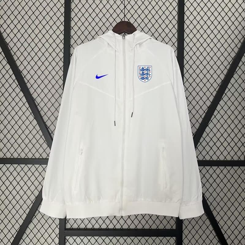 AAA(Thailand) England 2024 White Soccer Windbreaker