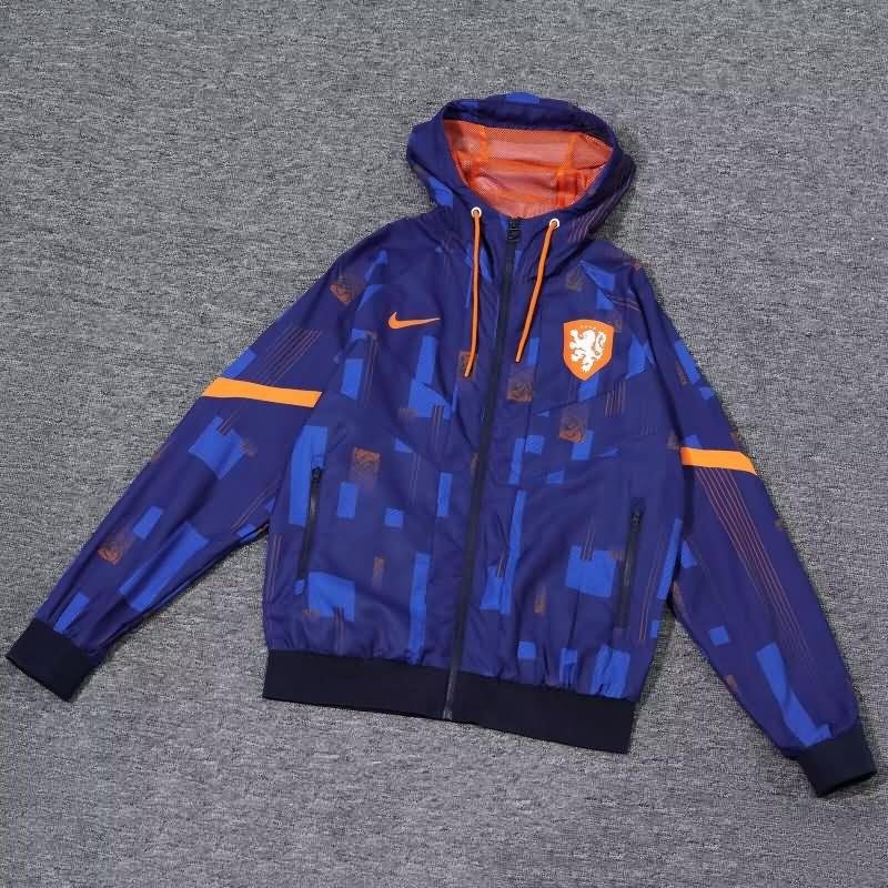 AAA(Thailand) Netherlands 2024 Dark Blue Soccer Windbreaker