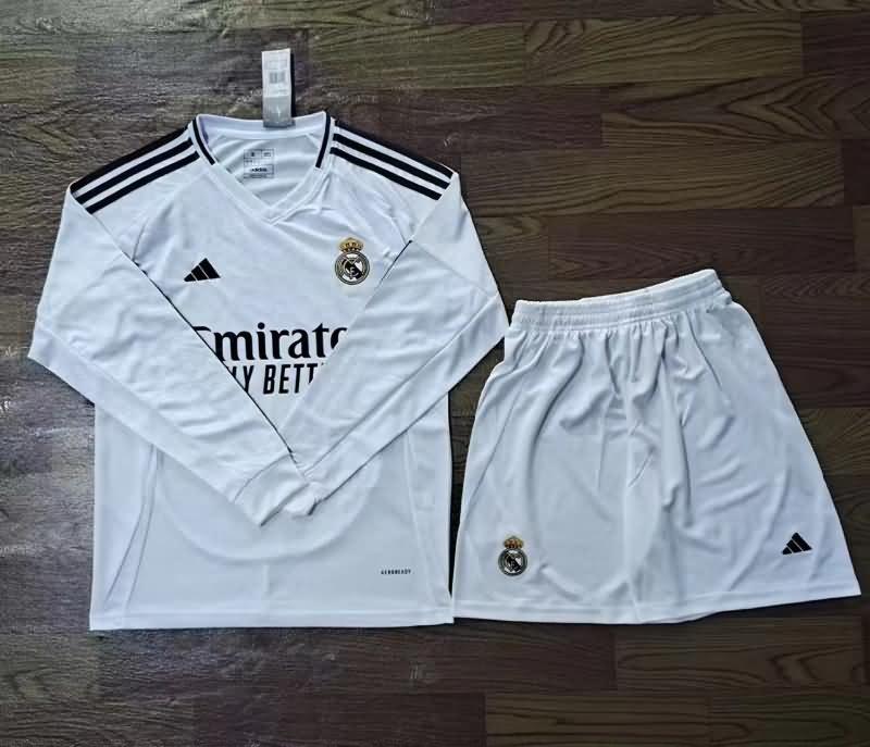 Real Madrid 24/25 Home Long Sleeve Soccer Jersey