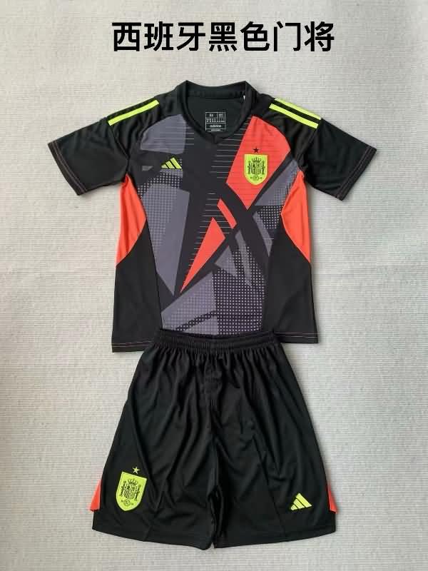 Spain 2024 Goalkeeper Black Soccer Jersey