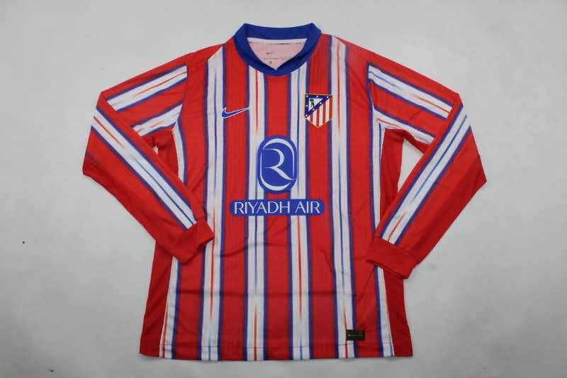 AAA(Thailand) Atletico Madrid 24/25 Home Long Sleeve Soccer Jersey