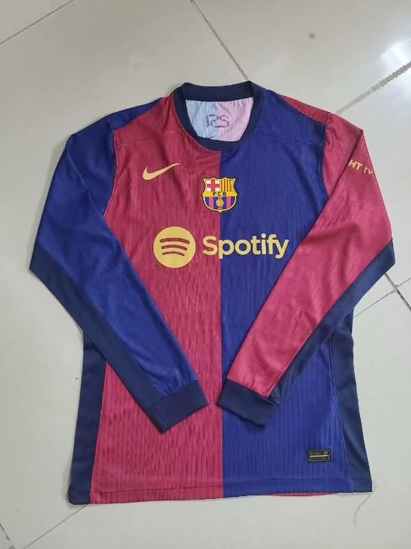 AAA(Thailand) Barcelona 24/25 Home Long Sleeve Soccer Jersey (Player)