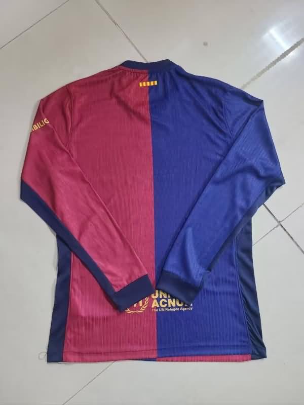 AAA(Thailand) Barcelona 24/25 Home Long Sleeve Soccer Jersey (Player)