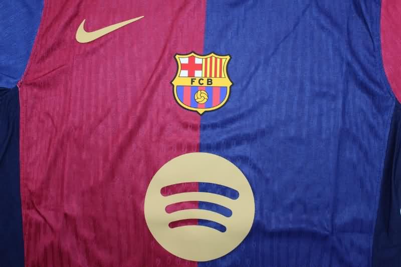 AAA(Thailand) Barcelona 24/25 Home Long Sleeve Soccer Jersey (Player) Sponsor