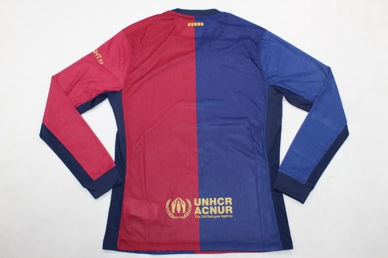 AAA(Thailand) Barcelona 24/25 Home Long Sleeve Soccer Jersey (Player) Sponsor