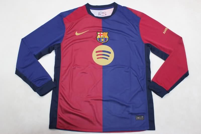 AAA(Thailand) Barcelona 24/25 Home Long Sleeve Soccer Jersey Sponsor