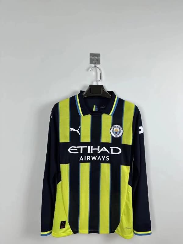 AAA(Thailand) Manchester City 24/25 Away Long Sleeve Soccer Jersey (Player)