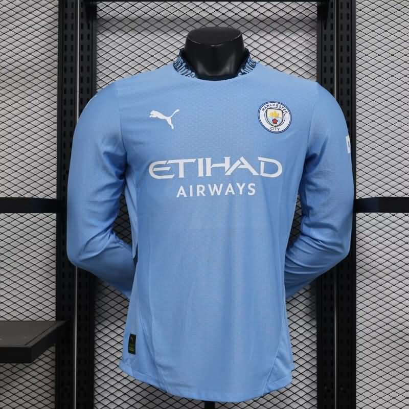 AAA(Thailand) Manchester City 24/25 Home Long Sleeve Soccer Jersey (Player)