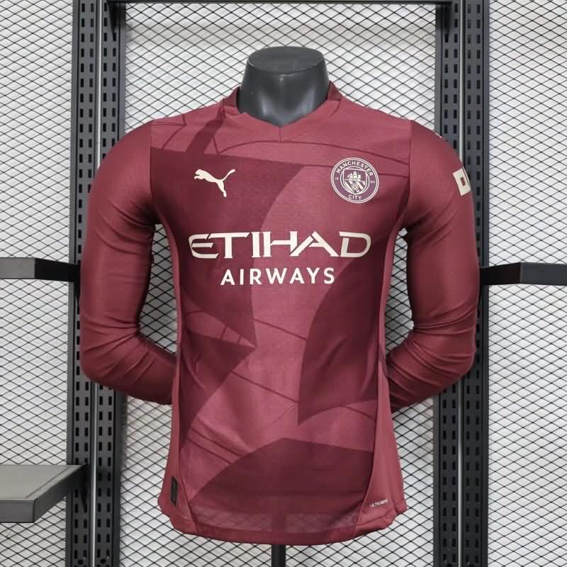 AAA(Thailand) Manchester City 24/25 Third Long Sleeve Soccer Jersey (Player)