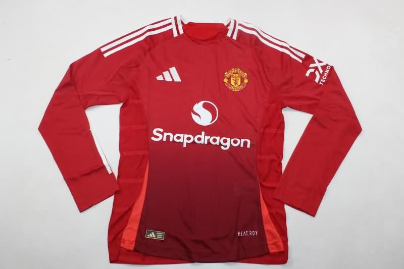 AAA(Thailand) Manchester United 24/25 Home Long Sleeve Soccer Jersey (Player)