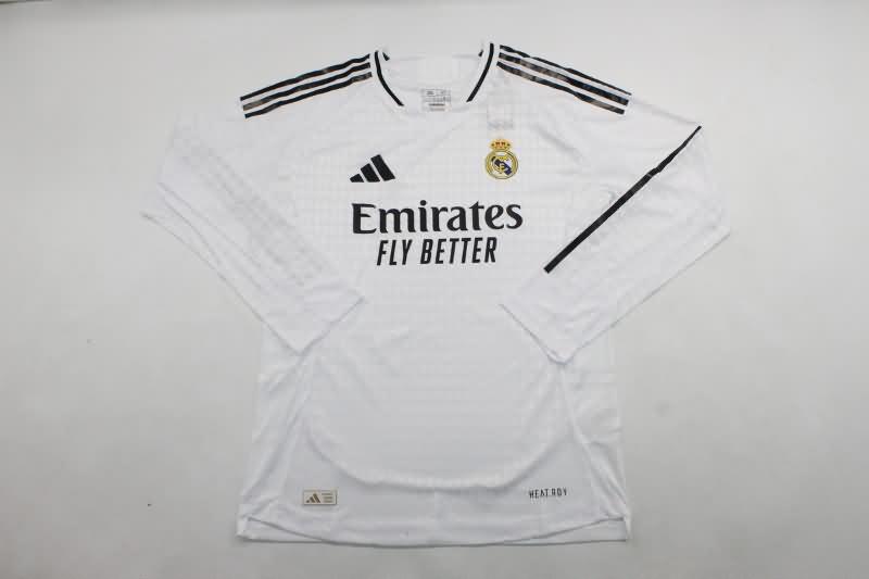AAA(Thailand) Real Madrid 24/25 Home Long Sleeve Soccer Jersey (Player)
