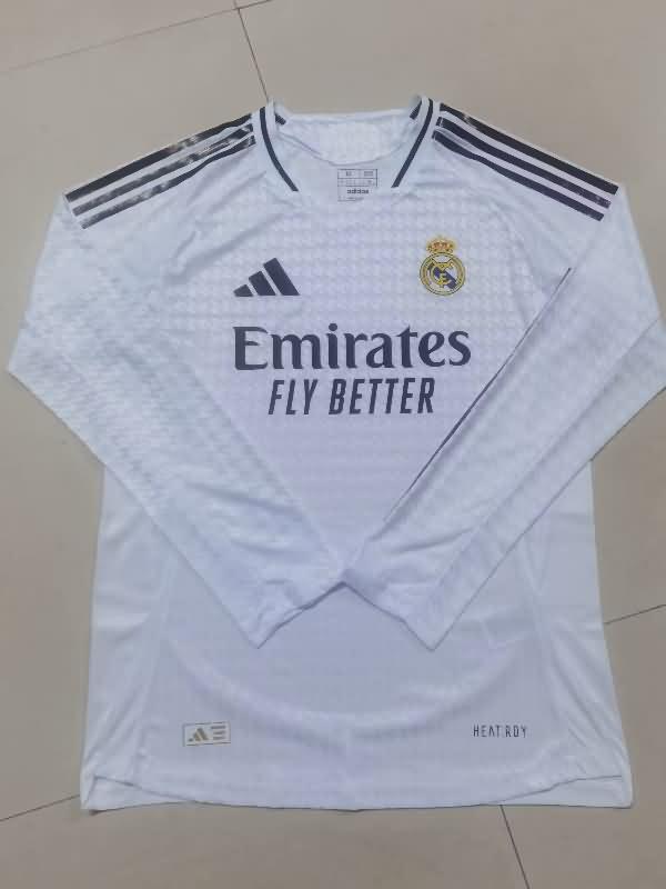 AAA(Thailand) Real Madrid 24/25 Home Long Sleeve Soccer Jersey (Player) Leaked