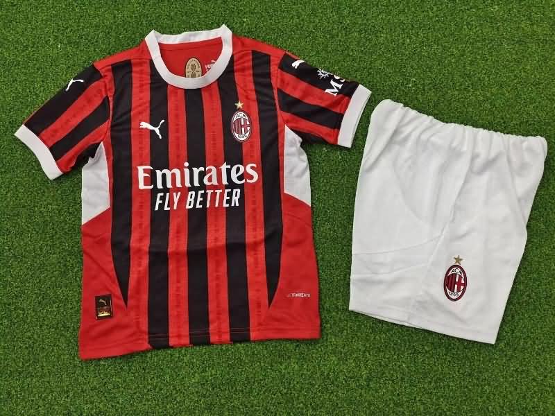 AC Milan 24/25 Kids Home Soccer Jersey And Shorts (Player)